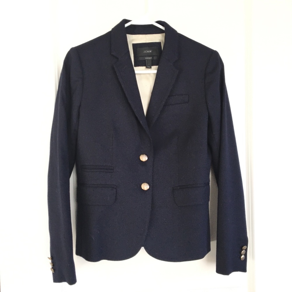 J Crew Schoolboy Navy Wool Blazer size 0
